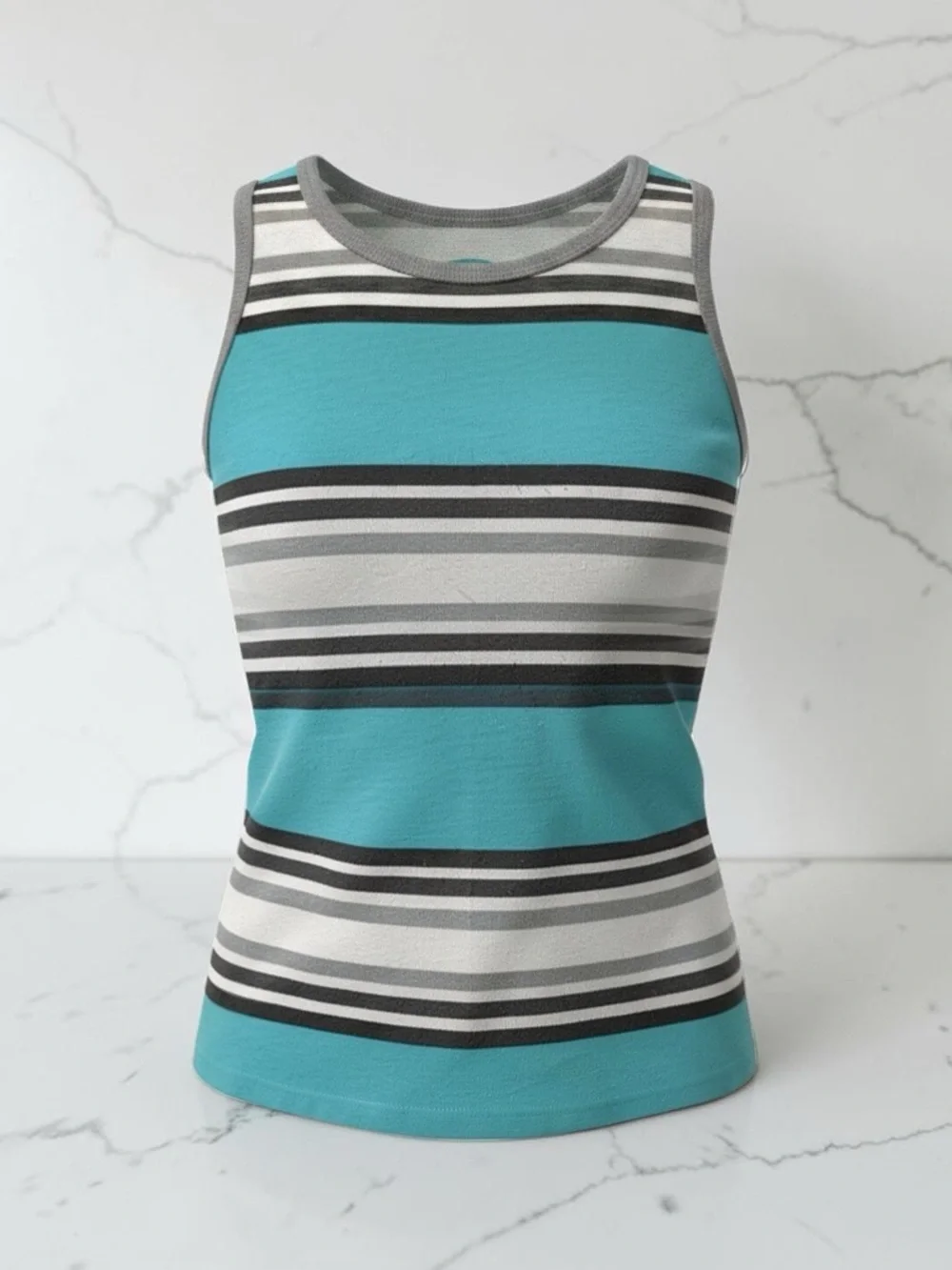 Garanimals Teal Stripe Tank Top with Gray and White